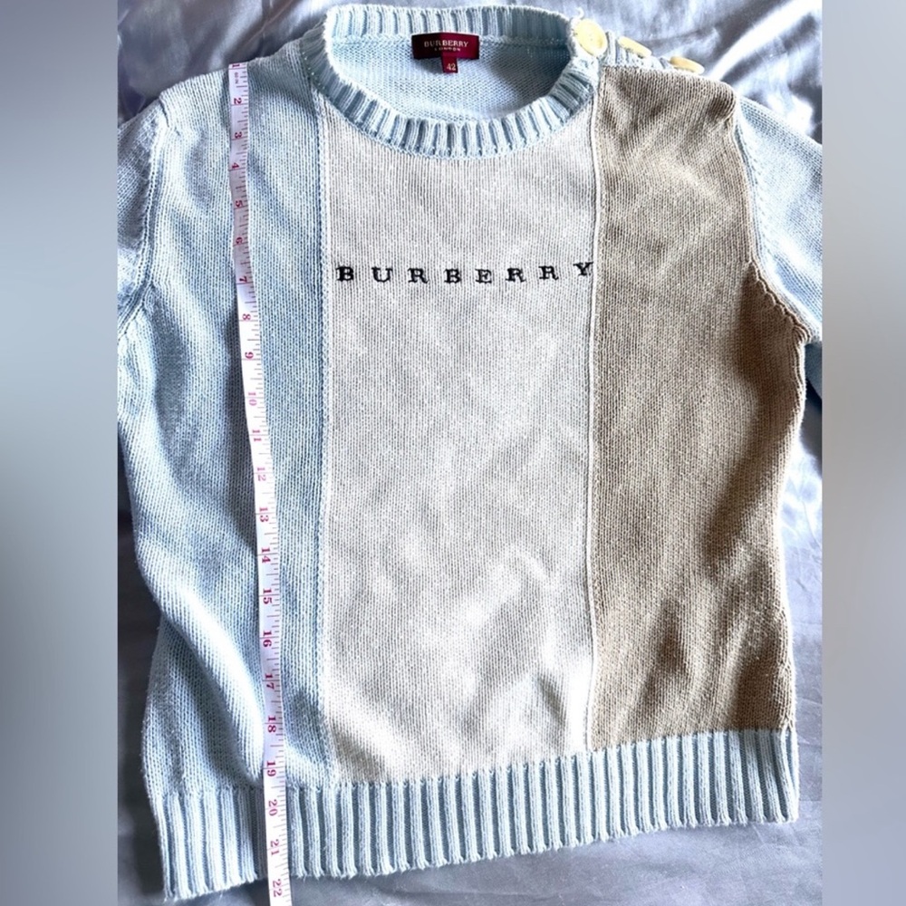 BURBERRY LONDON Colorblock Logo Knit Sweater $1,200MSRP - Picture 13 of 14